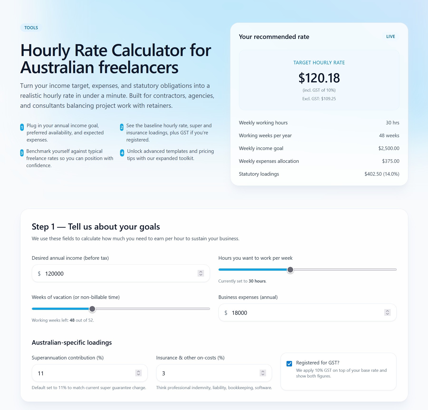 Free Hourly Rate Calculator for Australian Freelancers